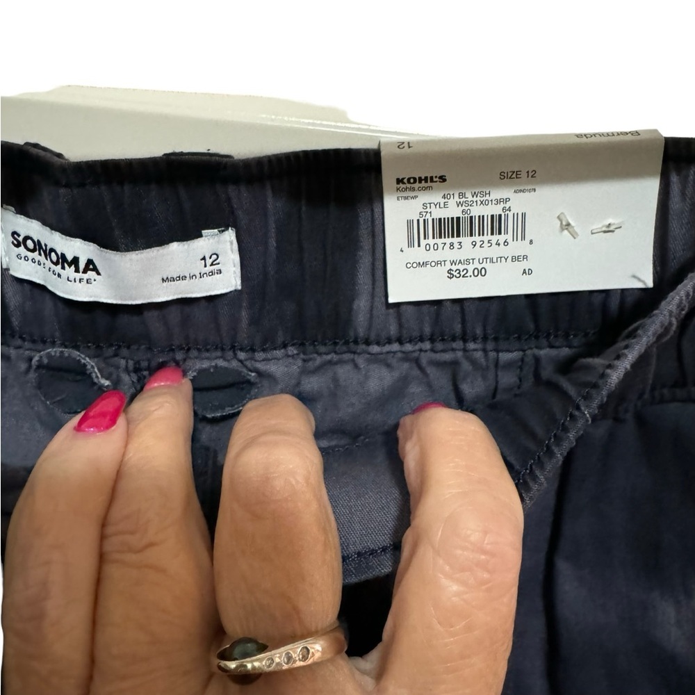 Sonoma - Bermuda shorts - gray / blue - comfort waistband - size 12 - NWT - Picture 3 of 4